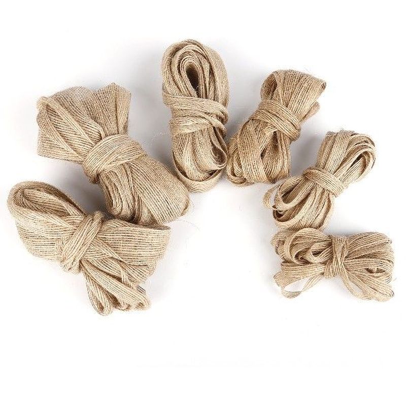 5M/Roll Jute Hessian Linen Ribbon For Crafts DIY Needlework