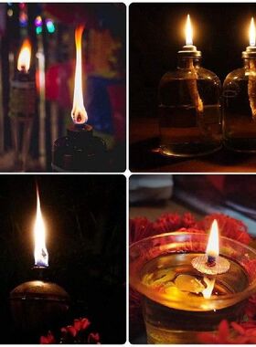 12x Kerosene Wicks Long Life Wick Holder Torch Wine Glass