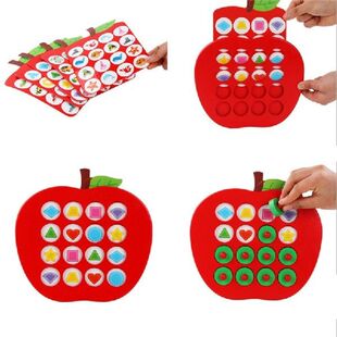 Early Education 3D Puzzle Toys Kids Wooden Apple Memory