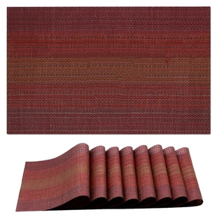Red Table Mats Set of 8 Washable Placemats for Dining Table