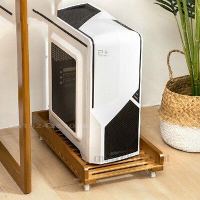 Movable Wooden Pulley Computer Case Tray Portability Heat
