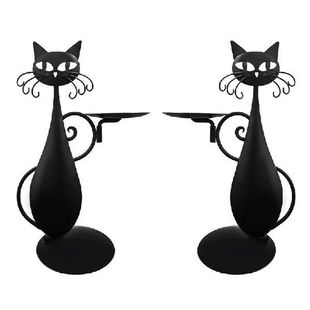 Black for CAT Candle Holder Metal Candle Stand Wedding