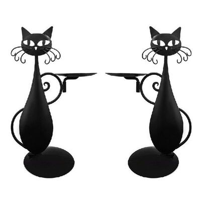 Black for CAT Candle Holder Metal Candle Stand Wedding