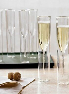 Champagne Glasses Double Glass Cup 115ml Wall Straight
