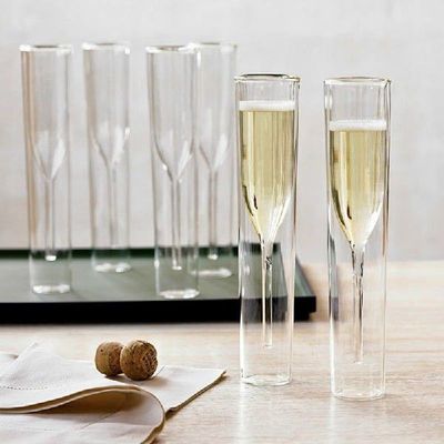 Champagne Glasses Double Glass Cup 115ml Wall Straight