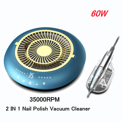 2 in1 Strong Suction Power Nail Dust Collector Nail Drill
