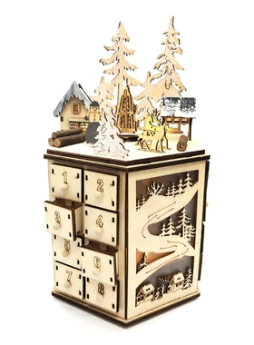 Practical LED Revolving Music Box Advent Calendar Decorated