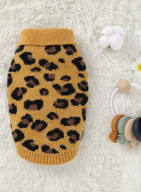 newWinter Warm Pt Cothing flor Small Doges SweaterLeo pard