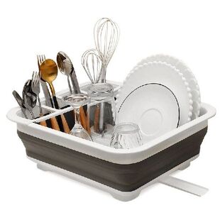 Foldable Dish Rack Kitchen Storage Holder Drainer Bowl