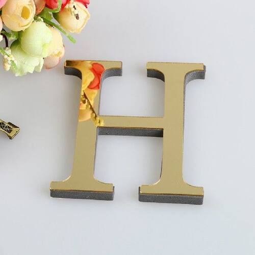 Black/gold/silver 15cm 3d Mirror Letters Wall Stickers For