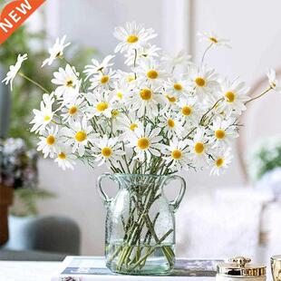 5Pcs 50cm Artificial White Daisy Flower Bouquet  Vase Hom