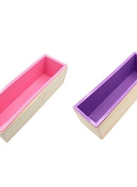 2PCS Silicone Soap Bread Mold Wooden Box With Wooden Lid