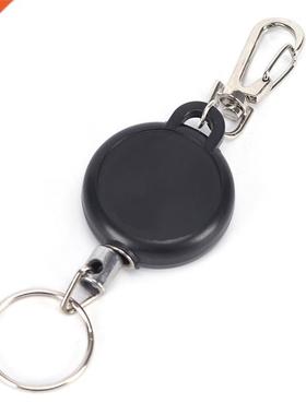 Modern Black Keychain 60cm Length Badge Reel Retractable Rec