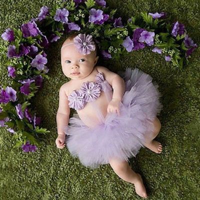 Top Sale Baby Girl Tulle Tutu Skirt And Flower Headband Set