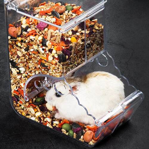 Hamster Rabbit Hedgehog Food Dispenser Acrylic Clear