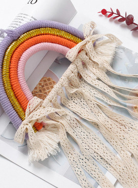 Rainbow Wall Hanging Decor Hair Bows Storage Belt for Girls