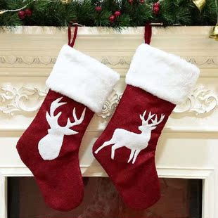 Bag Candy Embroidery Stocking Christmas Gift Fireplace Cute