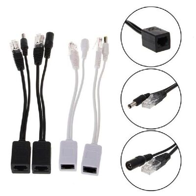 POE Adapter cable RJ45 Injector Splitter Kit Tape Screened