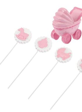 Baby Cake Shower Topper Cupcake Picks Stroller Dessert Pick