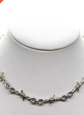 Small wire Brambles Iron Unisex Choker Necklace Women Hip-h