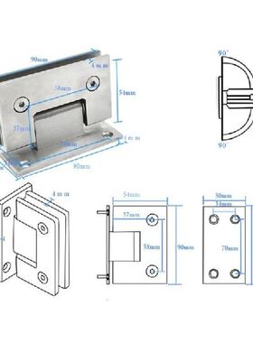 8-12Mm Engsel Pintu Kaca Pintu Kamar Mandi Braket Tanpa