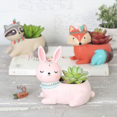 Cute Animal Flowerpot Resin Succulent Plant Pot Fox