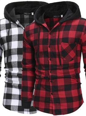 2020Men's Shirts Autumn Fashion Casual Plaid Shirts