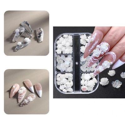 Lightweight Mixed Colors Art White Floral Petal Stone Decor