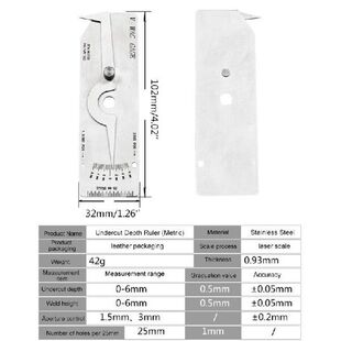 Welding Gauge Gage Weld Biting Edge Undercut Height Depth