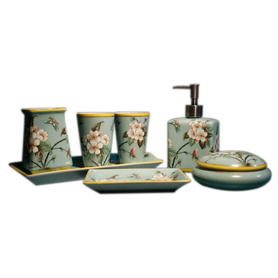 Creative Upscale Chinese Ceramic Bathroom Couple Cup