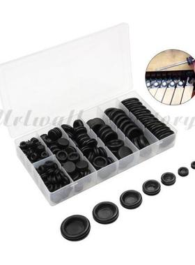 170Pcs Black Rubber Grommet Firewall Hole Plug Retaining Rin