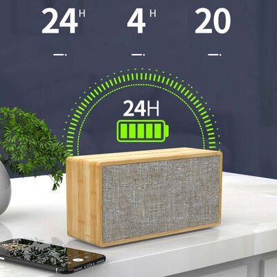 Wireless Wooden Bass Speaker  Playback Subwoofer 3D Stereo