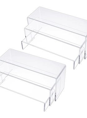 Acrylic Display Risers, Clear Rectangle Stands Shelf for Dis
