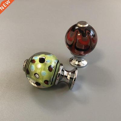 Glass Handle Multicolor Glazed Drawer Handle Cabinet Handle
