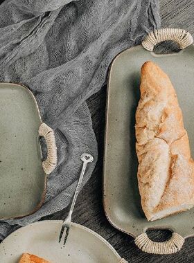 Dinner Plate Ceramic Plate Assiette Tray Terracotta Dish