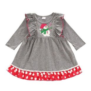 Xmas Kids Dress Toddler Infant Baby Girls Long Sleeve Cute