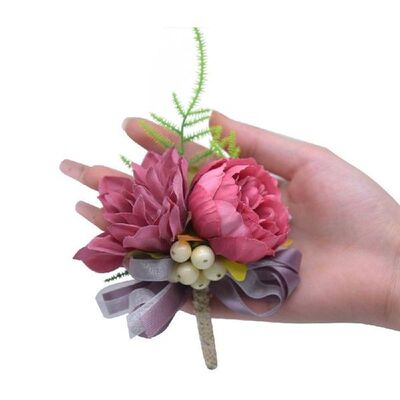 Artificial Corsage European Peonies Flower Head Silk