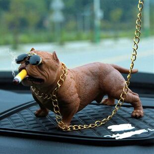 Bully Pitbull Dog Doll Kids Toy Car Dashboard Decoration