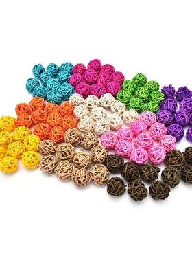 1/10pcs 3cm/5cm Vintage Wicker Cane Ball Christmas Home