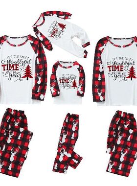 Christmas Clothes Set Father Mother Kids Xmas Print Blouse