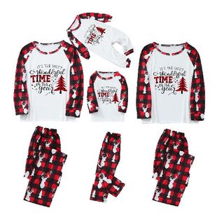 Christmas Clothes Set Father Mother Kids Xmas Print Blouse