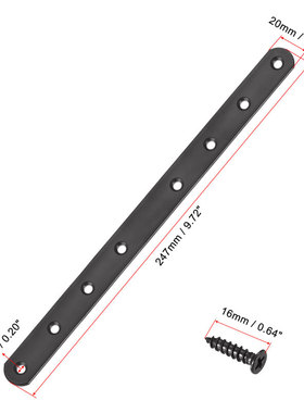 Uxcell Flat Straight Brace Repair Plate, 247 x 20 x 3mm