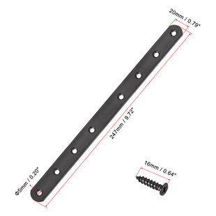 Uxcell Flat Straight Brace Repair Plate, 247 x 20 x 3mm