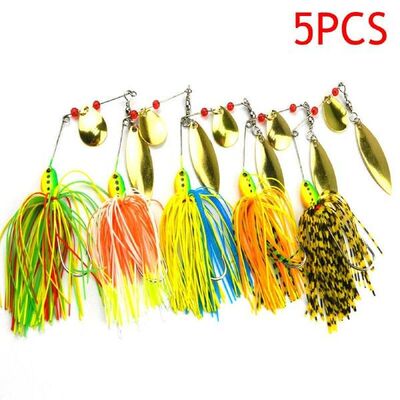 5pcs Fishing Lure Spinner Pike Bass Crankbaits Metal Baits