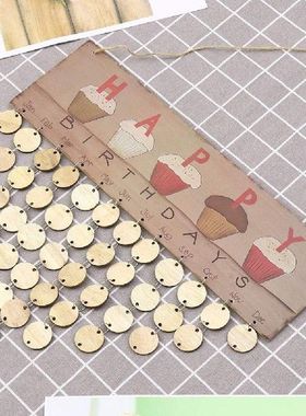 DIY Wall Calendar Birthday Printed Wooden Board with Tags