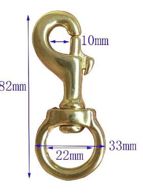8.2cm Heavy Duty Single Ended Brass Swivel Bolt Clip Round