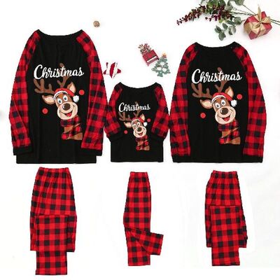 Christmas Pajamas Deer Print Family Matching Outfits Mom