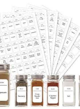 Spice Jar Labels 216pcs White Sticker Kitchen Storage