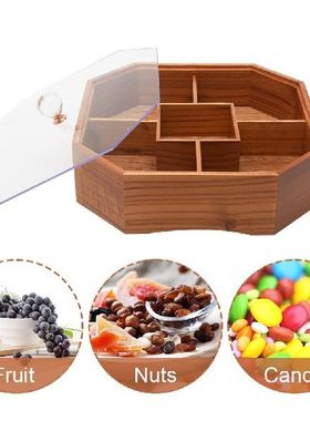 Multi Grids Weeding Dried Wooden Fruit plate Party Nut