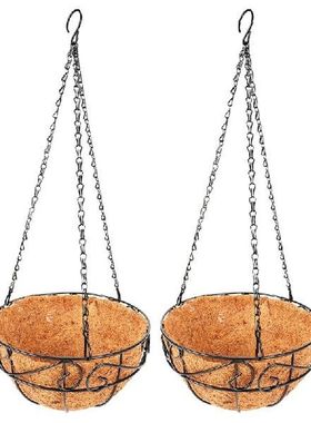 Metal Hanging Planter Flower Basket With Coco Coir Liners